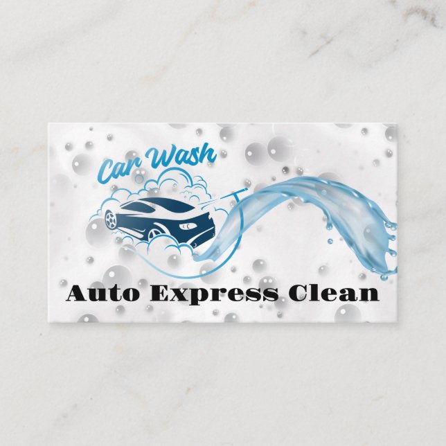 Car Cleaning | Soap and Water Business Card (Front)