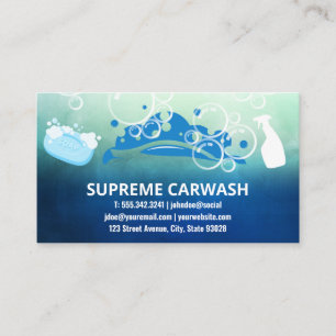Car Cleaning Soap Bubbles Business Card