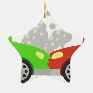 Car Crash Ceramic Tree Decoration