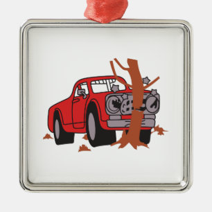 CAR CRASH SCENE METAL TREE DECORATION