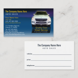 Car Dealership-Auto Sales Associate Business Card