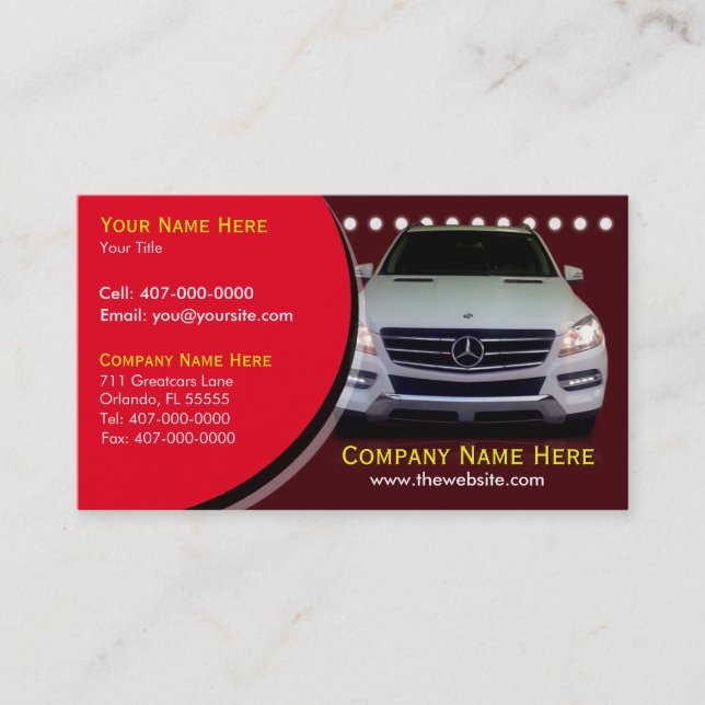 Car Dealership & Auto Sales Associate Business Card (Front)