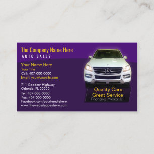 Car Dealership-Auto Sales Associate Business Card