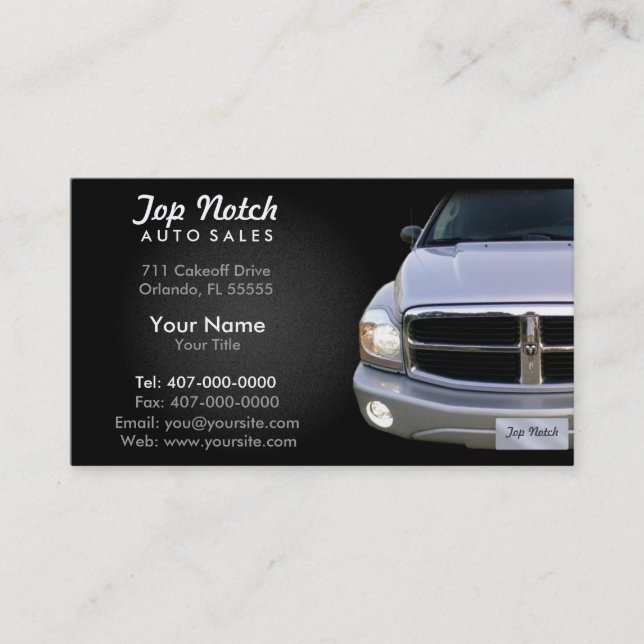 Car Dealership Auto Sales Business Card (Front)