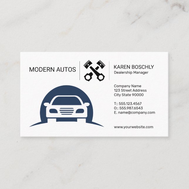 Car Dealership | Car Logo Auto Mechanic Business Card (Front)