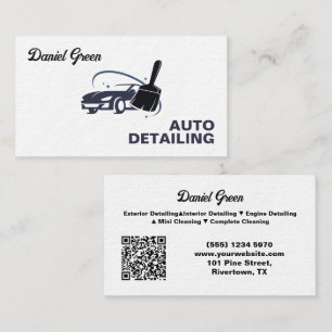 Car Detailer Custom QR Premium Business Card