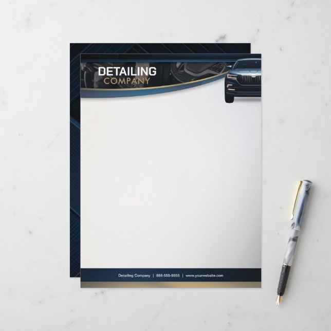Car Detailing | Auto Cleaning Services |  Custom Letterhead (Front/Back In Situ)