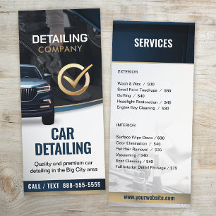 Car Detailing Auto Cleaning Services Price List Menu