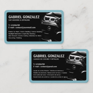 Car Detailing Bilingual Business Card