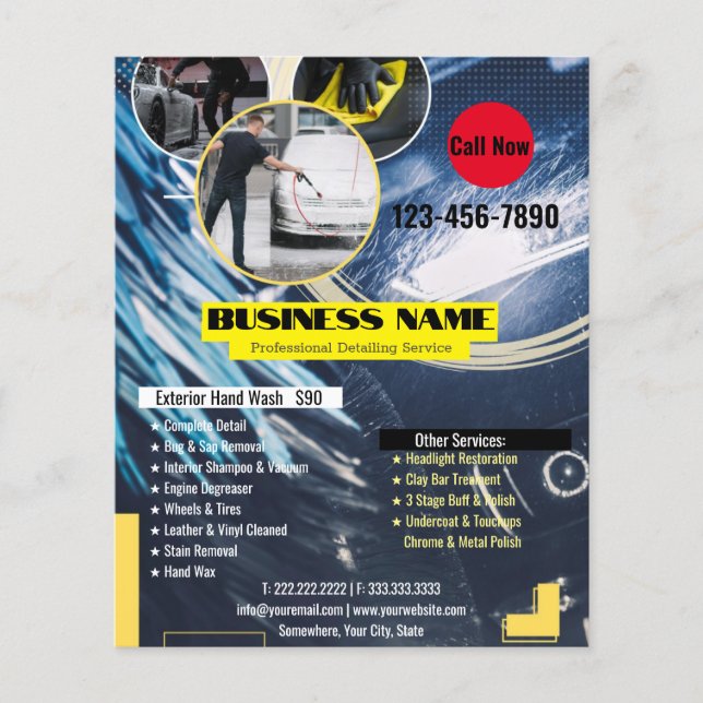 Car Detailing Business Window Cling Flyer (Front)
