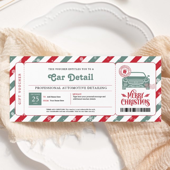 Car Detailing Christmas Gift Certificate Invitation (Creator Uploaded)