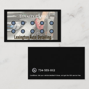 Car Detailing Loyalty Punch Card Auto Service Car