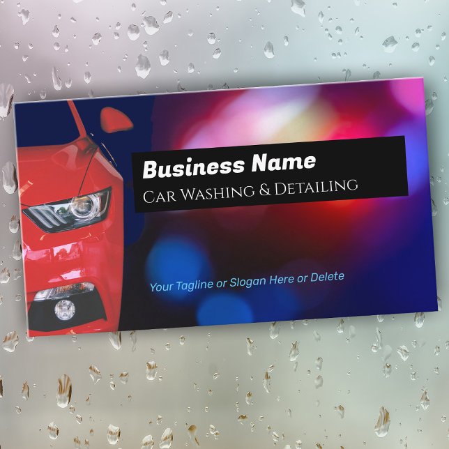 Car Detailing, Red Sports Car, QR code Business Card (Creator Uploaded)