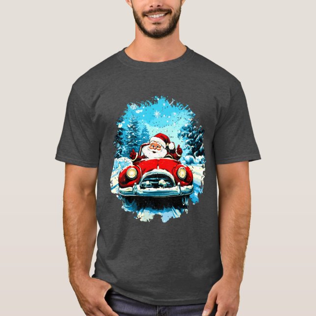 Car driver Santa Claus T-Shirt (Front)