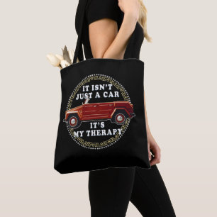 car driving is therapy tote bag