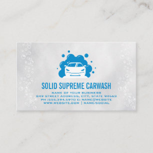 Car Driving Through Wash   Soap Bubbles Business Card