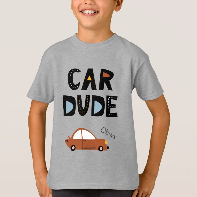 Car Dude With Name T-Shirt (Front)