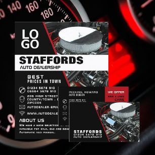 Car Engine, Auto Dealership Advertising Flyer