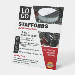 Car Engine, Auto Dealership Advertising Pedestal Sign