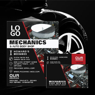 Car Engine, Auto Mechanic & Repairs Advertising Flyer