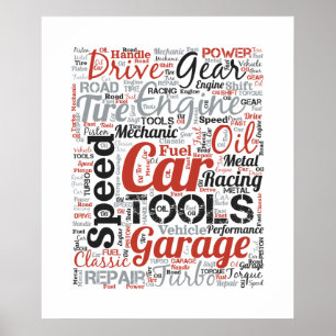 Car Enthusiast Word Cloud Poster