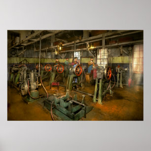 Car - Factory - Engine testing 1903 Poster