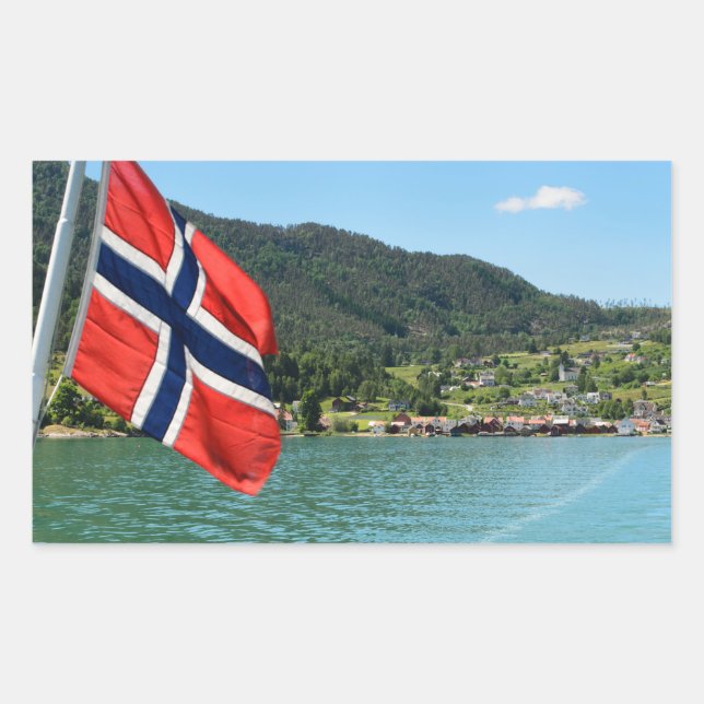 Car ferry in Norway rectangular sticker (Front)