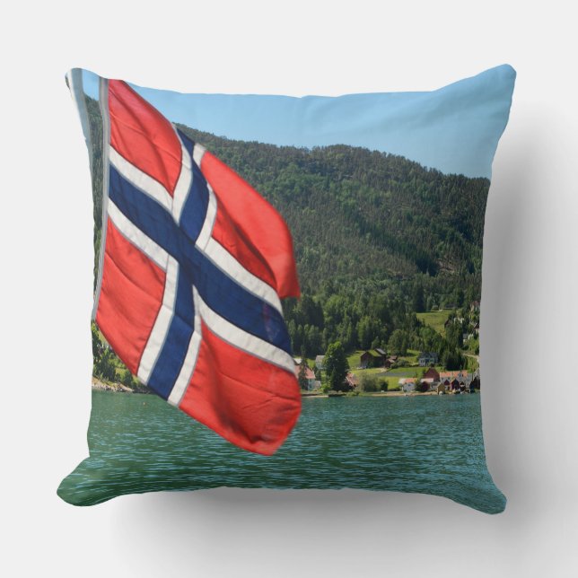 Car ferry in Norway throw pillow (Front)