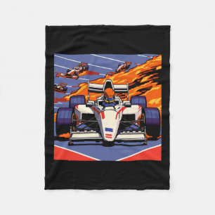 Car For Mechanic Sports Fan Retro 90s Video Game Fleece Blanket