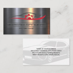 Car Gears   Metallic   Auto Services Business Card