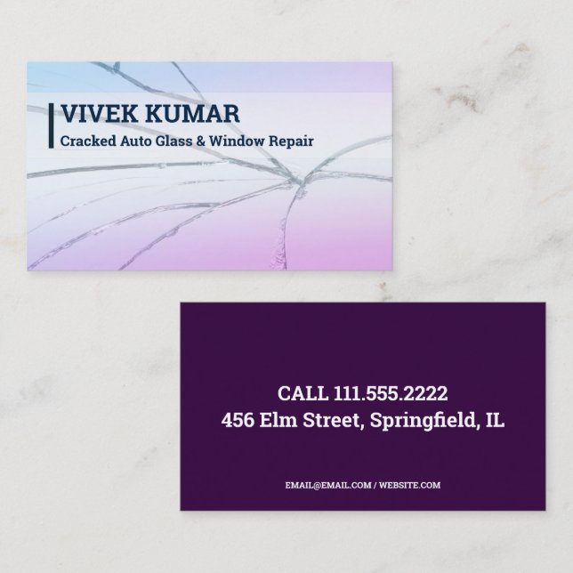 Car Glass Repair Business Card (Front/Back)
