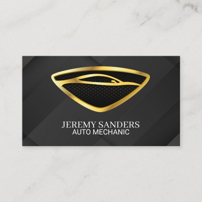 Car Gold Logo | Auto Services Business Card (Front)