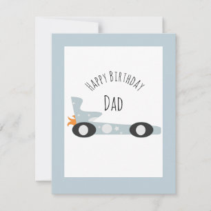 Car Happy Birthday Dad Father Grandpa  Card