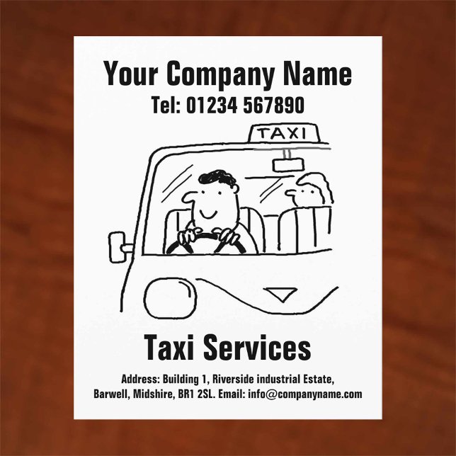 Car Hire & Taxi Services Cartoon Design Flyer (Creator Uploaded)