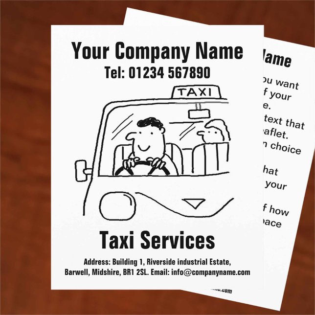 Car Hire & Taxi Services Cartoon Design Flyer (Creator Uploaded)