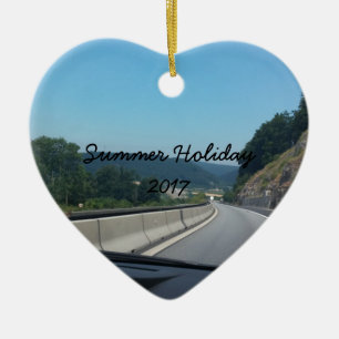 Car Holiday Mountains Europe Austria Photography Ceramic Tree Decoration