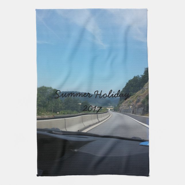 Car Holiday Mountains Europe Austria Photography Tea Towel (Vertical)