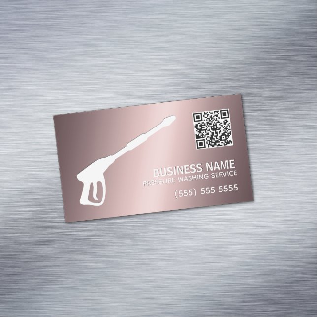 Car & House Pressure Wash Custom QR Magnetic Business Card (In Situ)