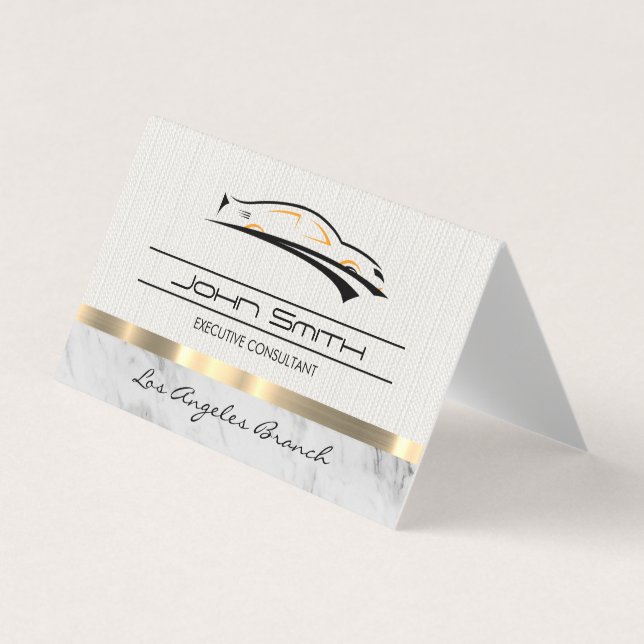 Car Icon Metallic Trim Business Card (Front)