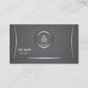 Car ignition start button business card