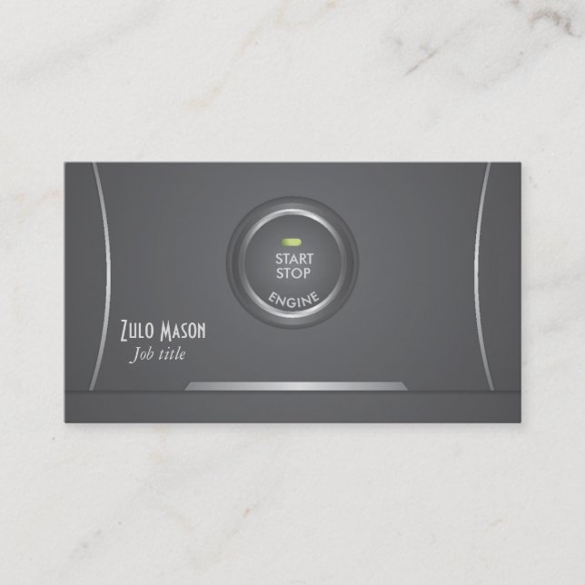Car ignition start button business card (Front)