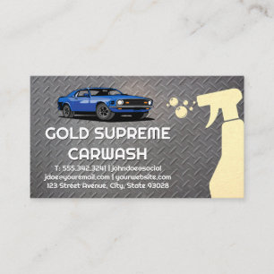 Car Illustration Bottle Spray Carwash Business Card