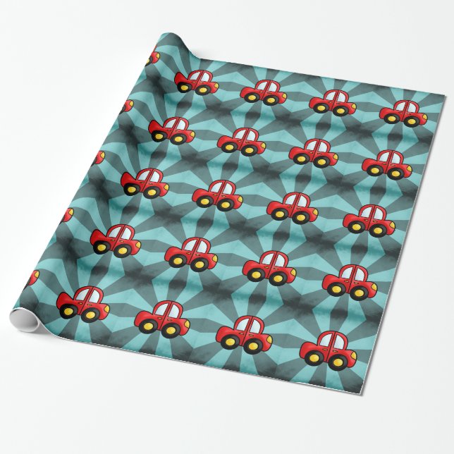 Car illustration wrapping paper (Unrolled)