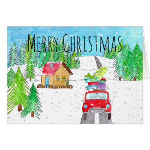 Car in Snowy Forest Customisable