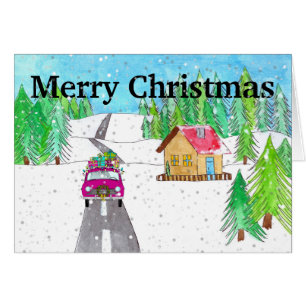 Car in Snowy Forest Customisable 