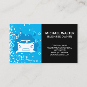 Car in Soap Automobile Cleaning Business Card