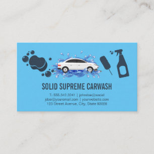 Car in Water Cleaning Supplies Business Card