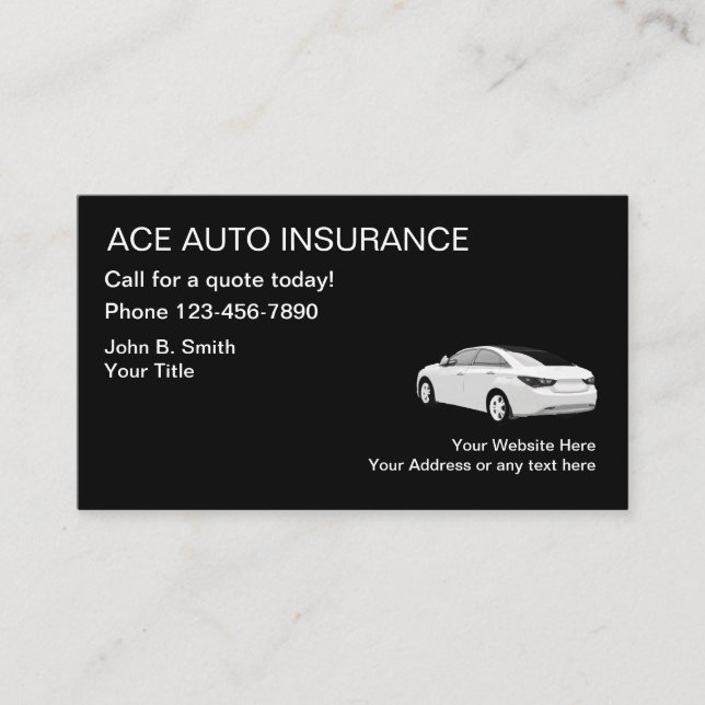 Car Insurance Services Business Card (Front)