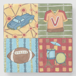 Car, Jersey, Football and Drum Kit Stone Coaster