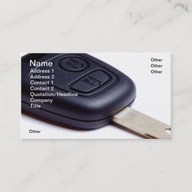 Car key business card (Front)